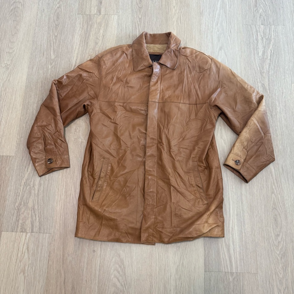 Men's Andrew Marc Brown Leather Jacket